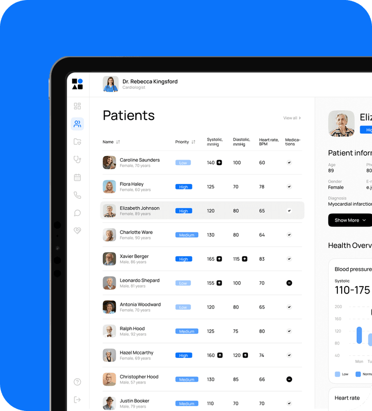 Web platform for medical staff